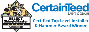 CertainTeed certified top level installer award