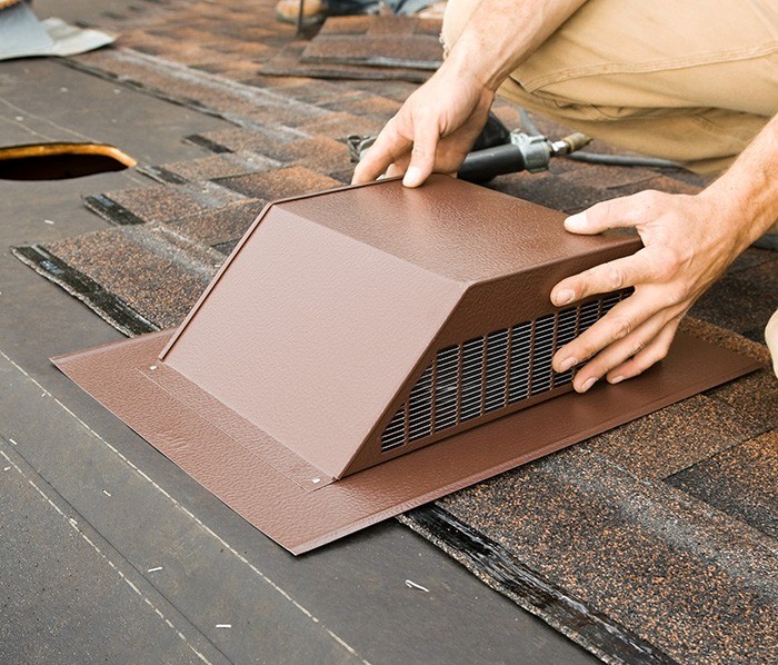 New attic ventilation vent installation