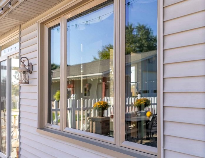 Brown casement windows on home in Columbus
