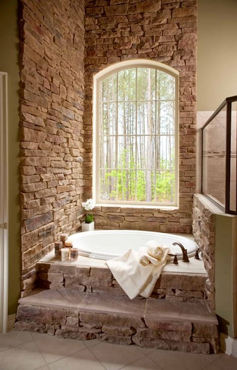 Luxury shape window above bathtub in Columbus, Ohio home